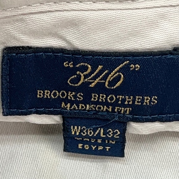 Brooks Brothers 346 Madison Fit Pleated Wool Dress Pants Mens 36x32 Khaki - Picture 5 of 12